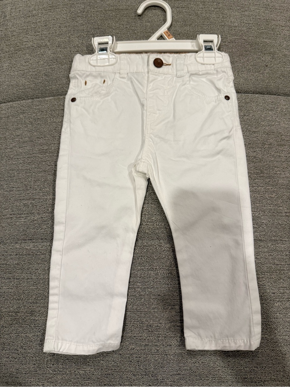 Zara Baby Boy White Cotton Twill Pants